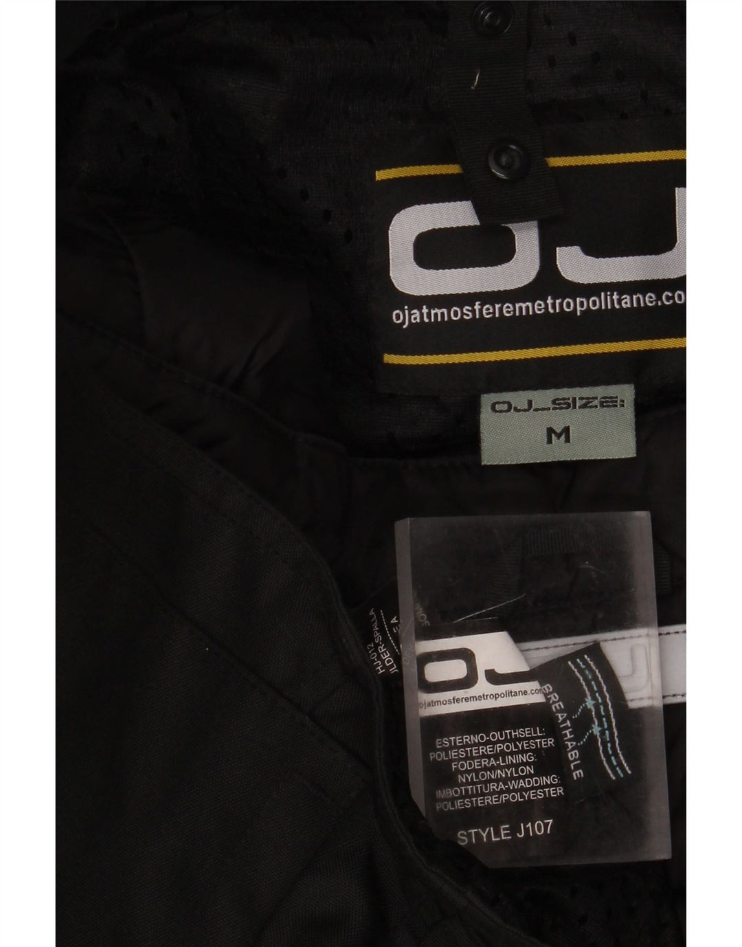 OJ Atmosfere Mens Racer Jacket UK 38 Medium Black Polyester