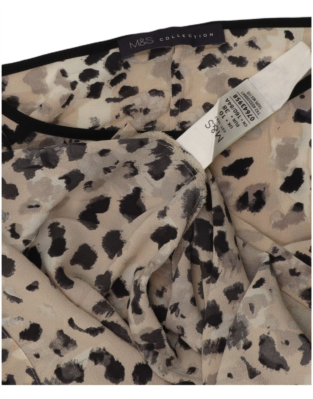 Marks & Spencer Γυναικεία υπερμεγέθη μπλούζα τοπ UK 10 Small Beige Flecked