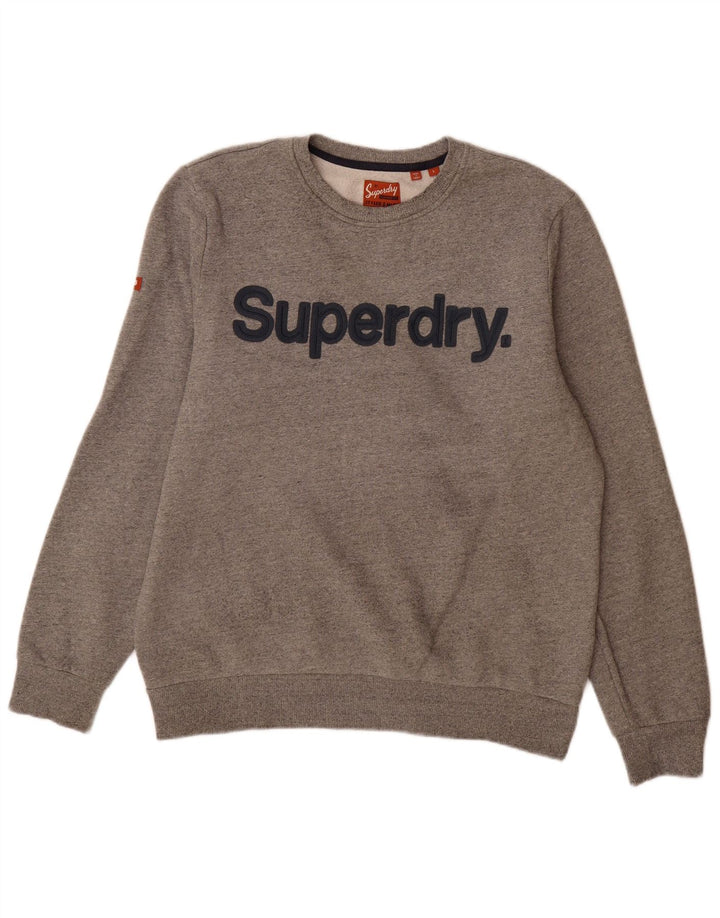 Ανδρικό γραφικό φούτερ Superdry, βαμβακερό γκρι μεγάλο