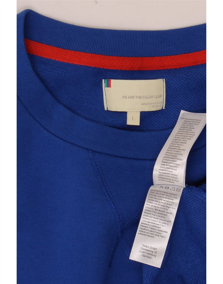 VINTAGE Ανδρικό Φούτερ Jumper Μεγάλο Μπλε Βαμβακερό