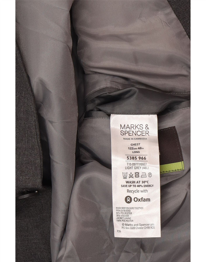 Marks & Spencer Ανδρικό μπουφάν σακάκι με 2 κουμπιά UK 48 2XL Grey Polyester