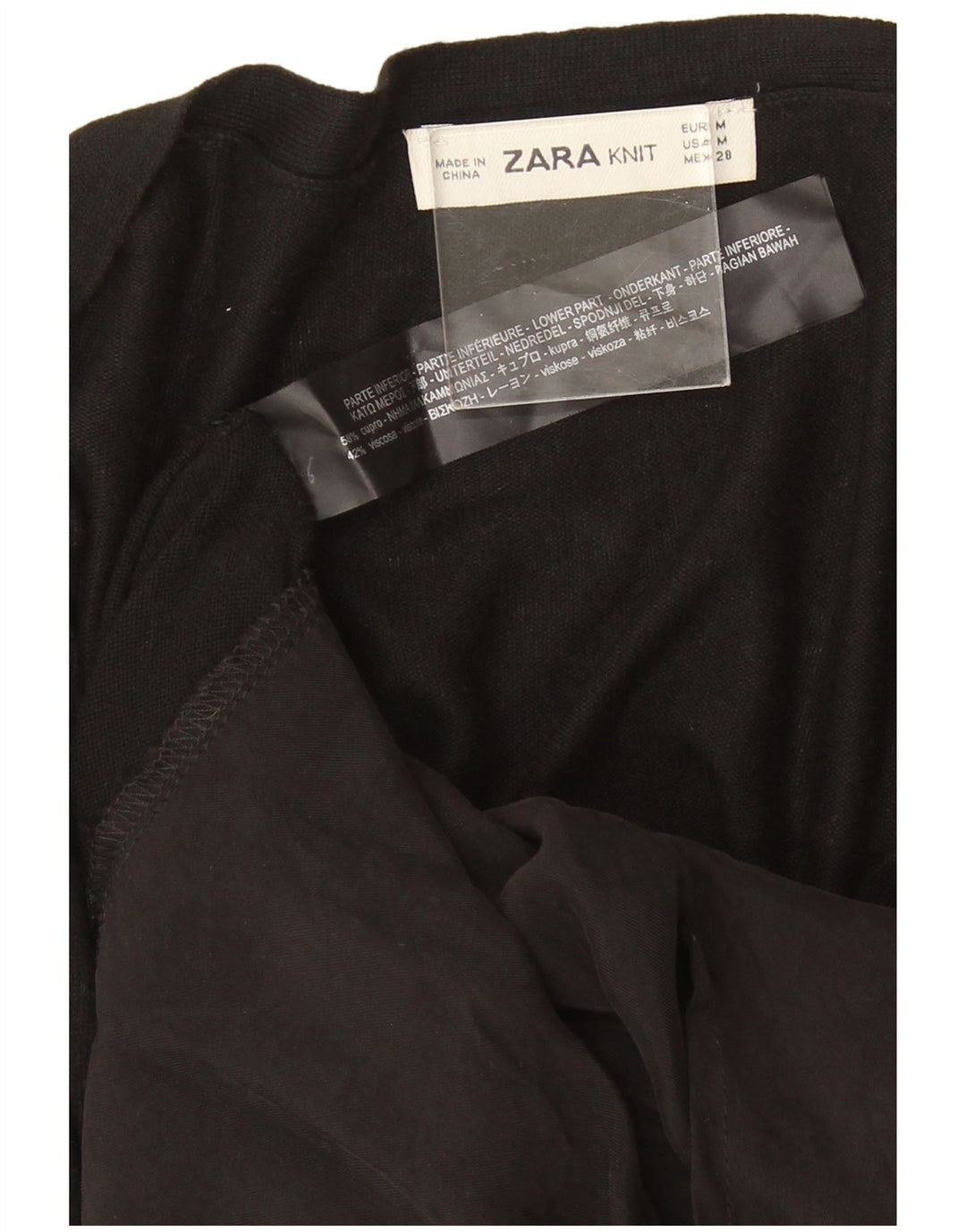 Zara Γυναικείο πουλόβερ UK 14 Medium Black Cupro