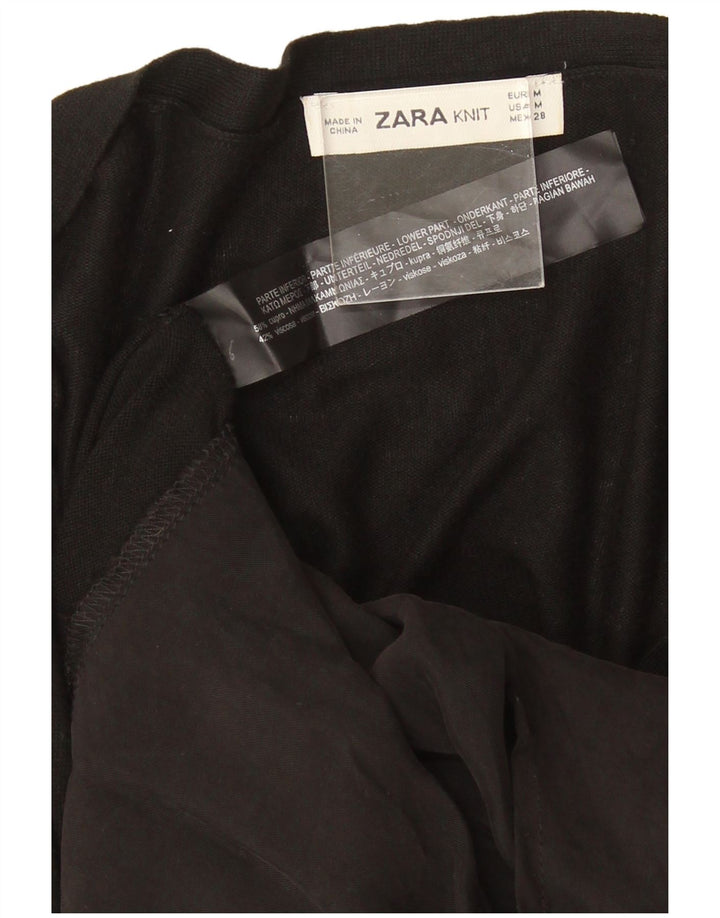 Zara Γυναικείο πουλόβερ UK 14 Medium Black Cupro