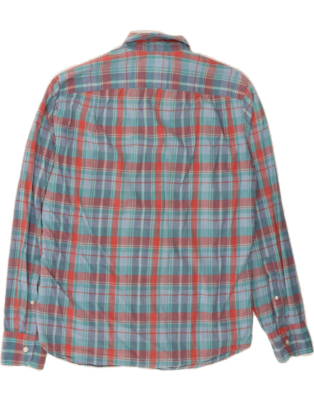 J. CREW Mens Slim Shirt Medium Blue Check Cotton Vintage J. Crew and Second-Hand J. Crew from Messina Hembry 