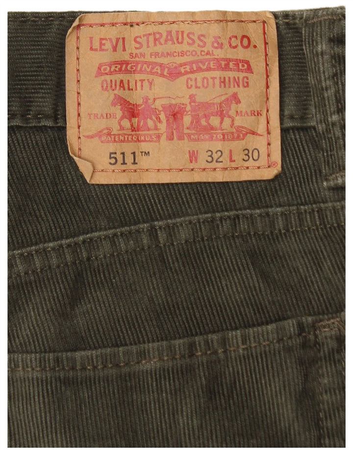 Ανδρικό παντελόνι LEVI'S 511 Slim Corduroy W32 L30 Χακί βαμβακερό