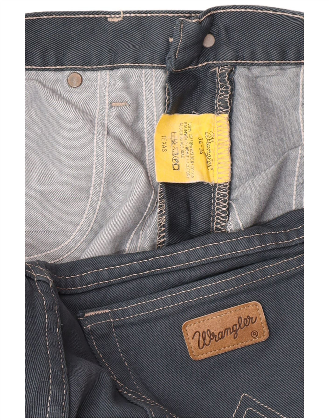 Ανδρικό τζιν Texas Straight Wrangler W34 L34 Γκρι βαμβακερό