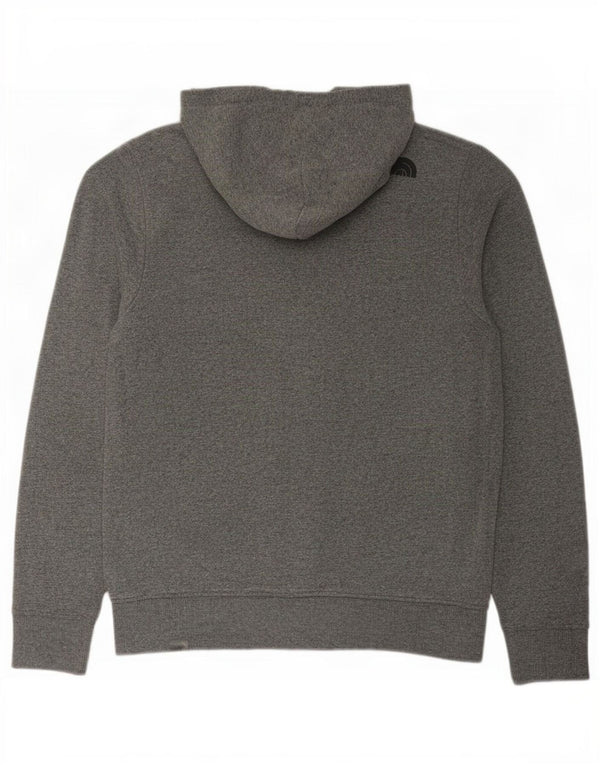 The North Face Mens Zip Hoodie Sweater Medium Grey Cotton