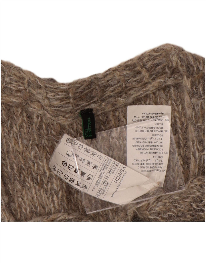 BENETTON Γυναικείο πουλόβερ με ζακέτα UK 6 XS Γκρι Ακρυλικό