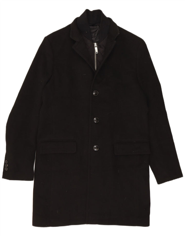Zara Ανδρικό Πανωφόρι UK 38 Medium Black Polyester