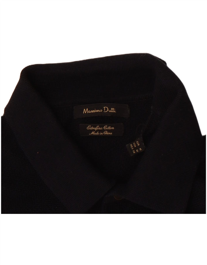 Ανδρικό μπλουζάκι πόλο Massimo Dutti, μεσαίο μπλε ναυτικό