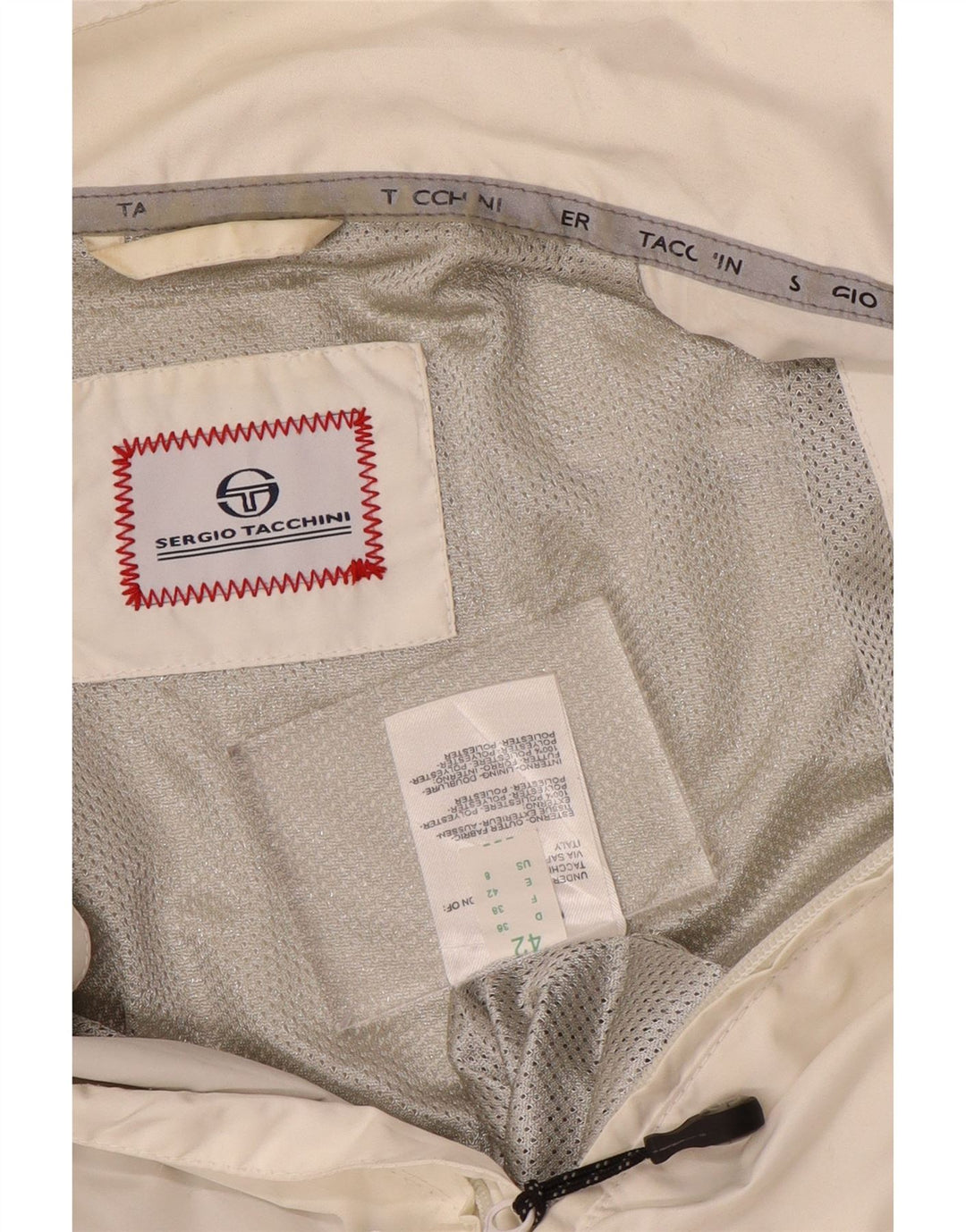 SERGIO TACCHINI Γυναικείο μπουφάν βροχής IT 42 Medium White Polyester