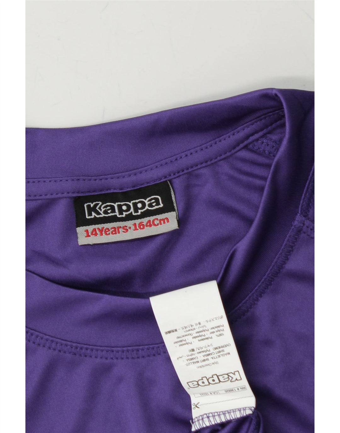 KAPPA Boys Graphic Top Long Sleeve 13-14 Years Purple Polyester Vintage Kappa and Second-Hand Kappa from Messina Hembry 