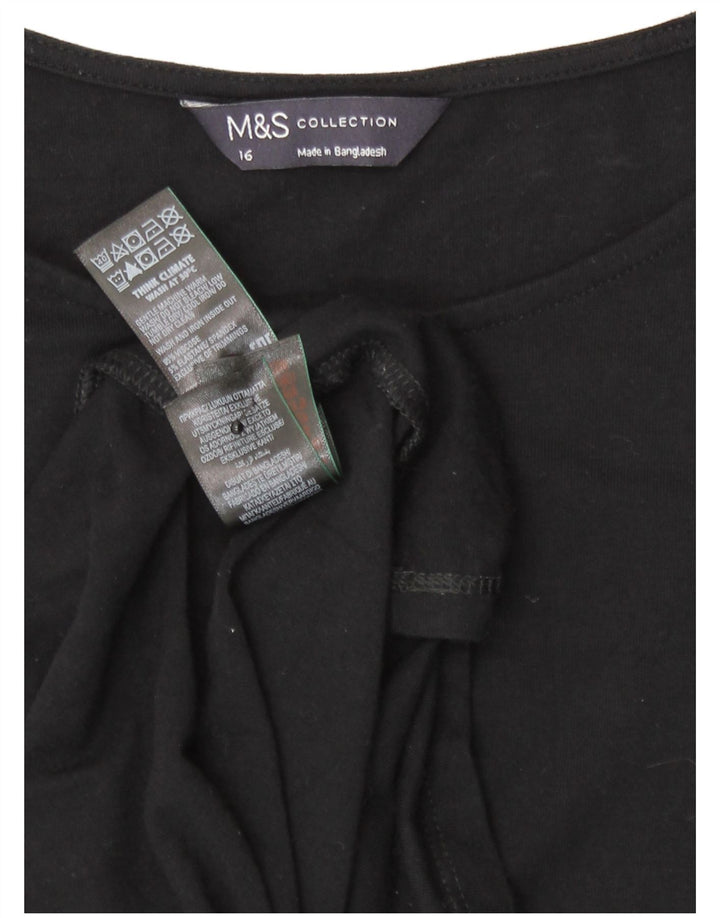 Marks & Spencer Γυναικείο Maxi Φόρεμα UK 16 Μεγάλη μαύρη βισκόζη