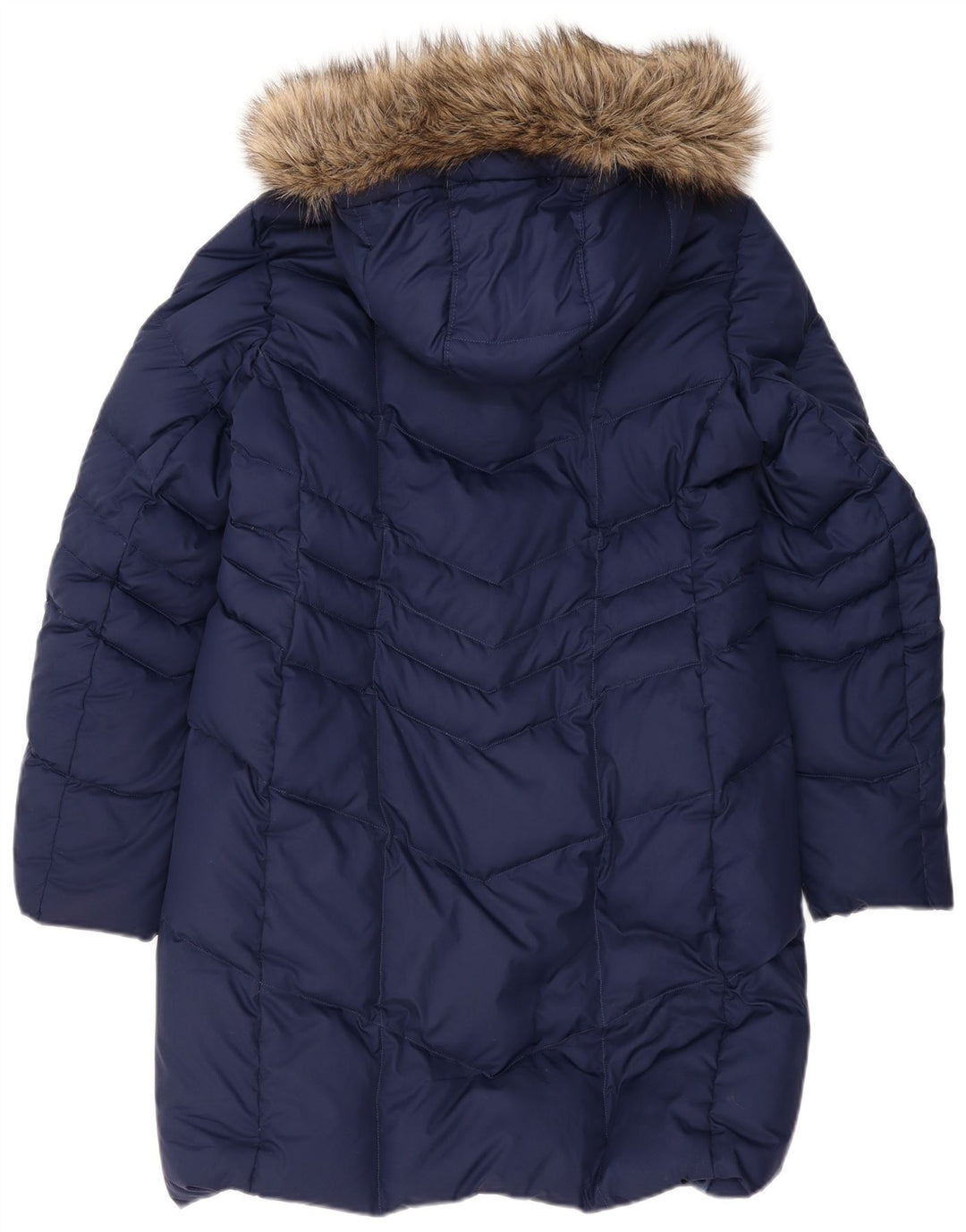 Lands End Γυναικείο παλτό με κουκούλα με επένδυση UK 14 Medium Navy Blue Polyester