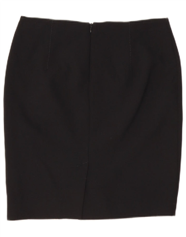 VINTAGE Γυναικεία Pencil Φούστα UK 10 Small W29 Black Polyester