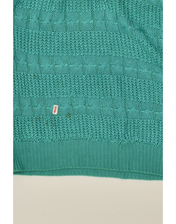 MALINA WONG Womens Crew Neck Jumper Sweater EU 40 Medium Turquoise | Vintage Malina Wong | Thrift | Second-Hand Malina Wong | Used Clothing | Messina Hembry 