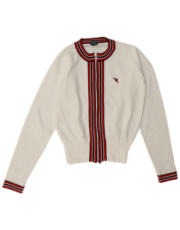 Γυναικείο πουλόβερ Chervo Crop Full Zip Cardigan IT 46 Large White Colourblock