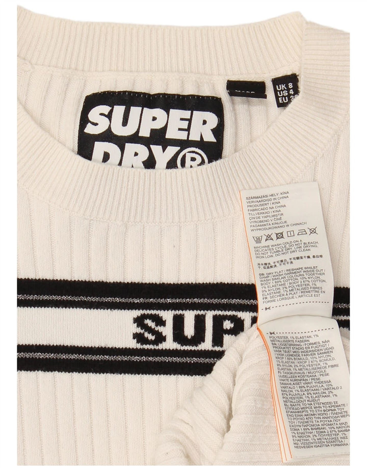 Γυναικείο πουλόβερ SUPERDRY Graphic Crew Neck Jumper UK 8 Small White ριγέ
