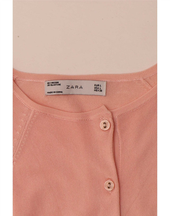 Zara Γυναικεία Ζακέτα UK 16 Large Pink