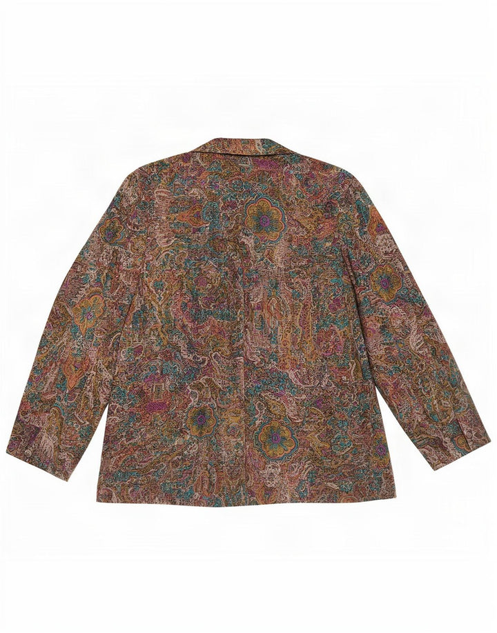 Vintage Γυναικείο Abstract Pattern Σακάκι Blazer UK 14 Μεγάλο Πολύχρωμο