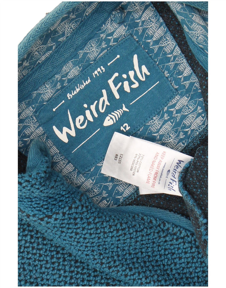 WEIRD FISH Γυναικείο φούτερ με φερμουάρ Jumper UK 12 μεσαίο μπλε βαμβακερό