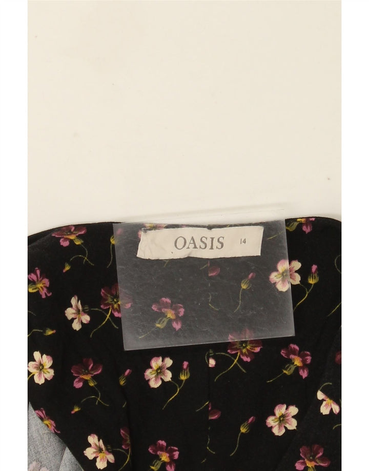 Γυναικεία κοντομάνικη φόρμα Oasis UK 14 Medium Black Floral