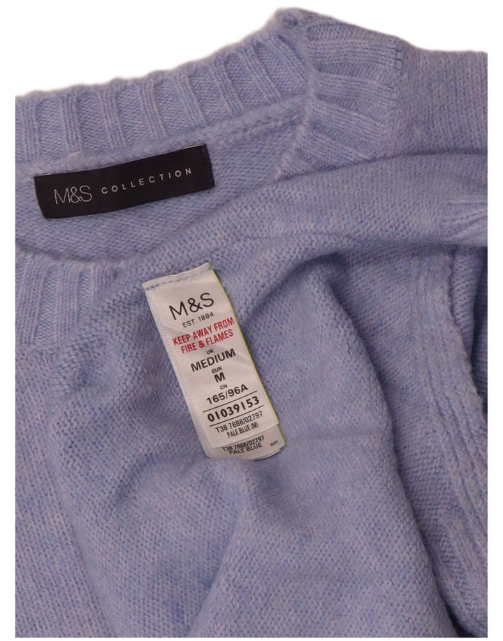 Marks & Spencer Γυναικείο πουλόβερ με λαιμόκοψη UK 14 μεσαίου μπλε ακρυλικό