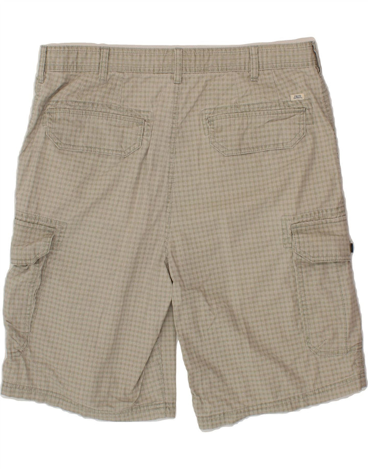 IZOD Mens Cargo Shorts W38 XL Grey Check Cotton Vintage Izod and Second-Hand Izod from Messina Hembry 