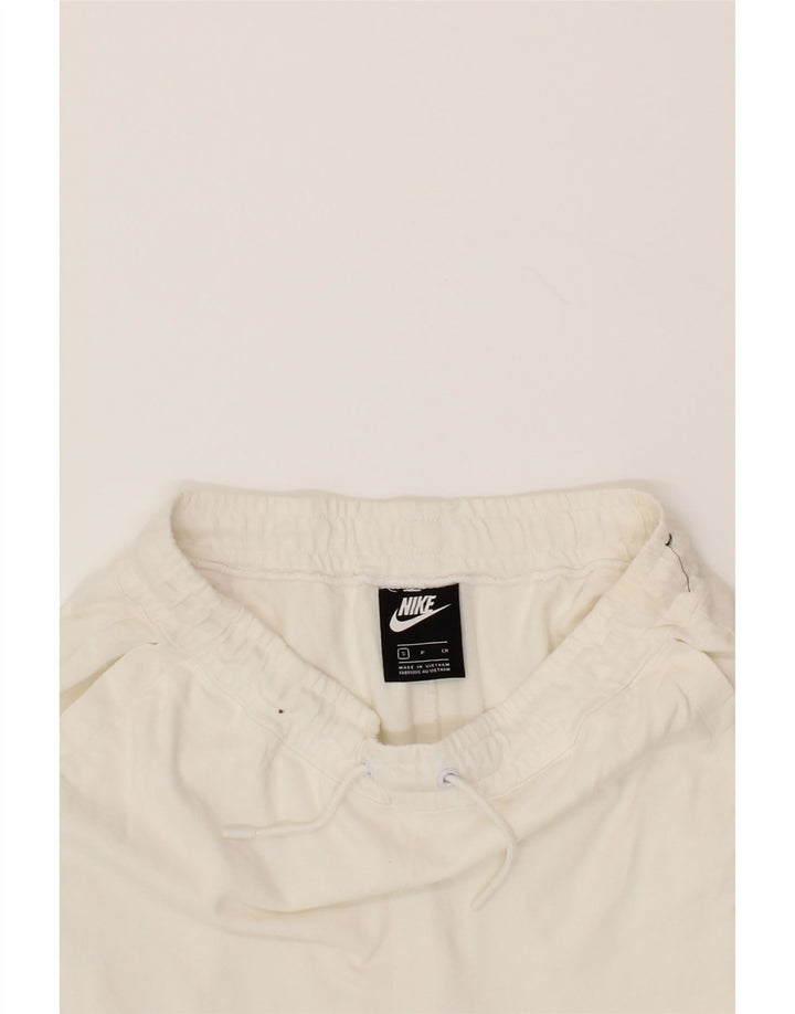 NIKE Womens Sport Shorts UK 10 Small  White Cotton Vintage Nike and Second-Hand Nike from Messina Hembry 