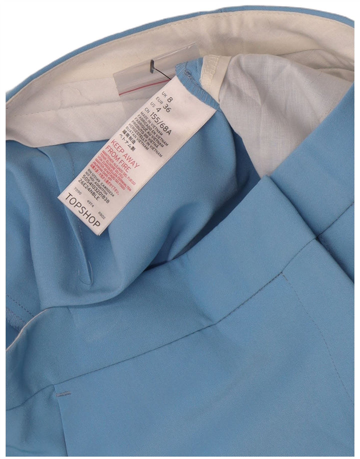 Topshop γυναικείο μποτάκι κομμένο παντελόνι UK 8 Small W26 L24 Blue Polyester