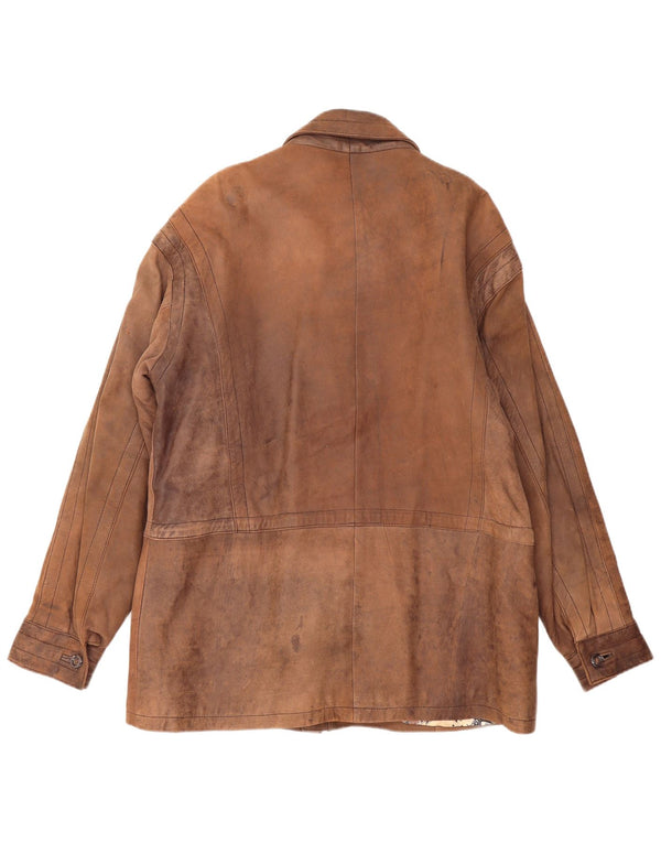 PIERCE ARROW Ανδρικό Δερμάτινο Παλτό EU 54 2XL Καφέ