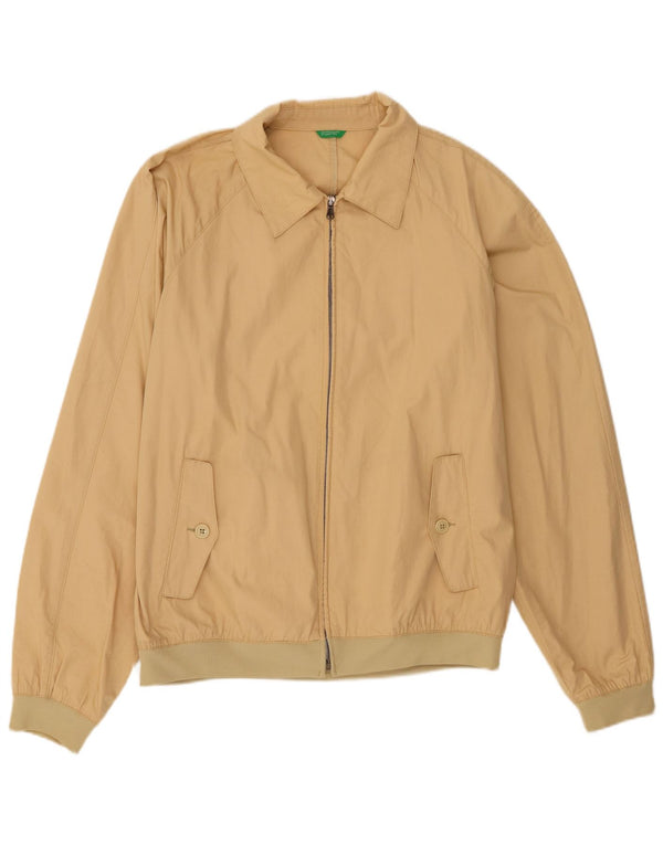 Ανδρικό μπουφάν Benetton Bomber UK 42 XL Beige Cotton