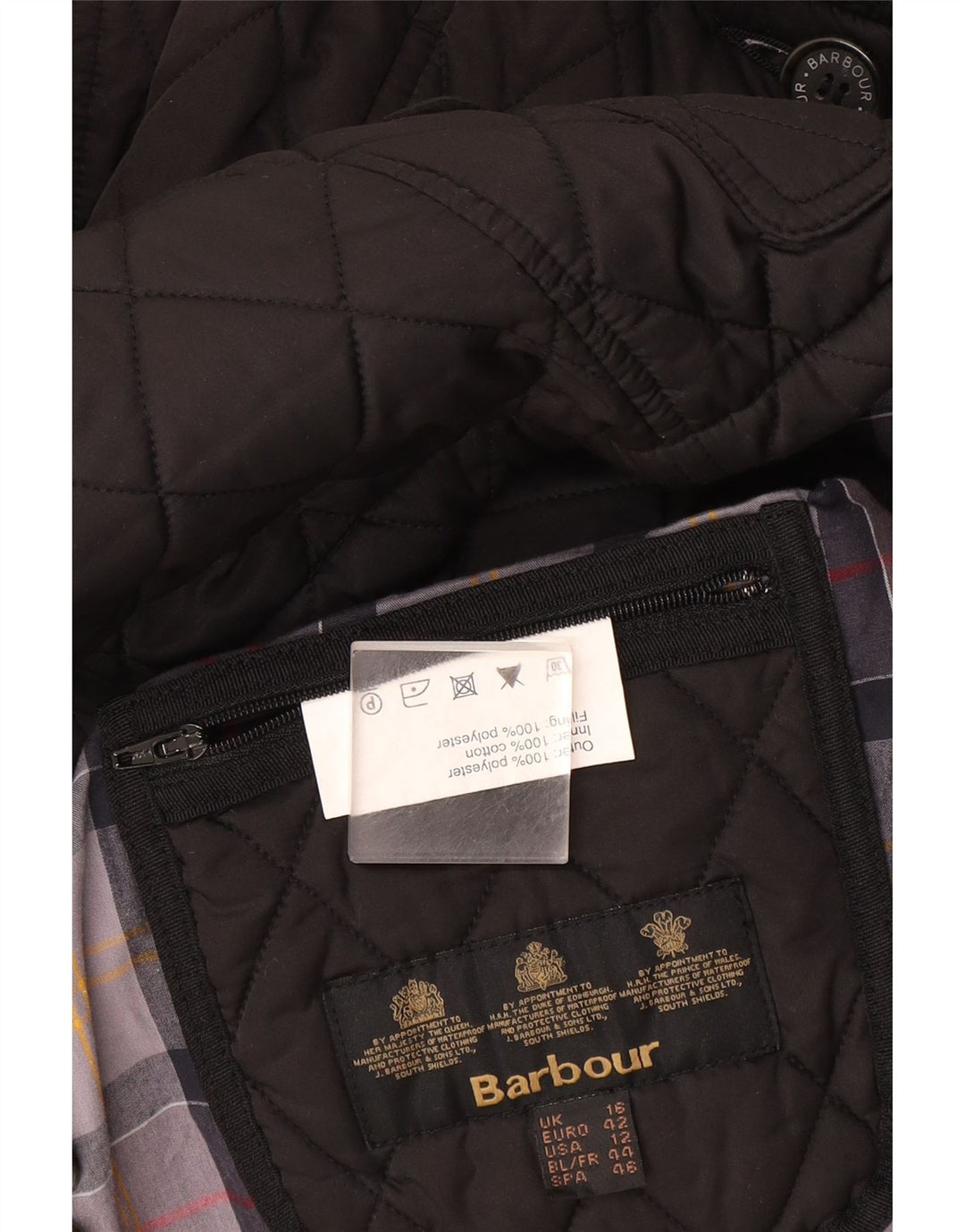 Barbour γυναικείο διπλό καπιτονέ μπουφάν UK 16 Large Grey Polyester