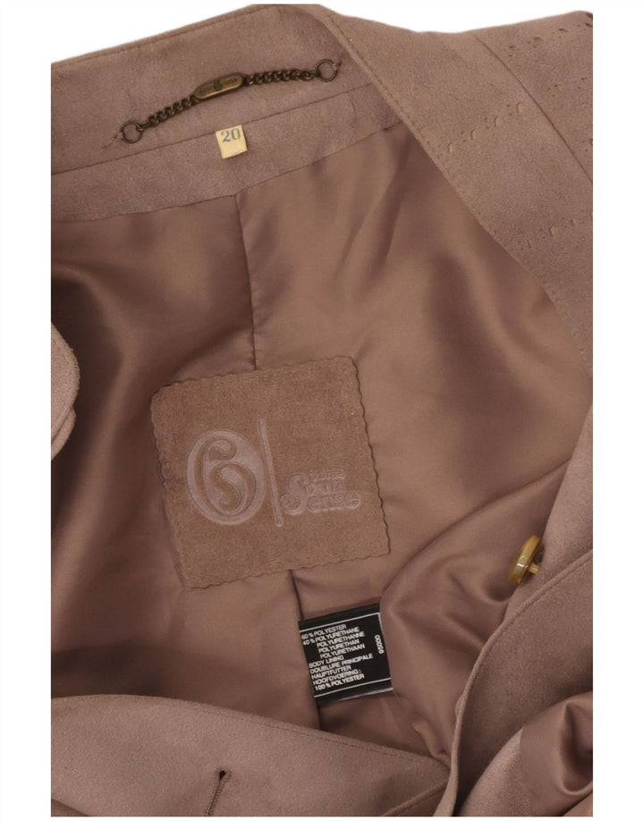 YOUR SIXTH SENSE Womens Overcoat UK 20 2XL  Brown Polyester