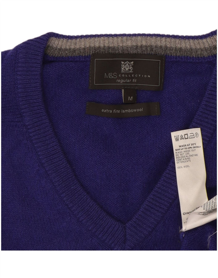 Marks & Spencer Ανδρικό πουλόβερ με κανονική εφαρμογή, μεσαίο μοβ μαλλί