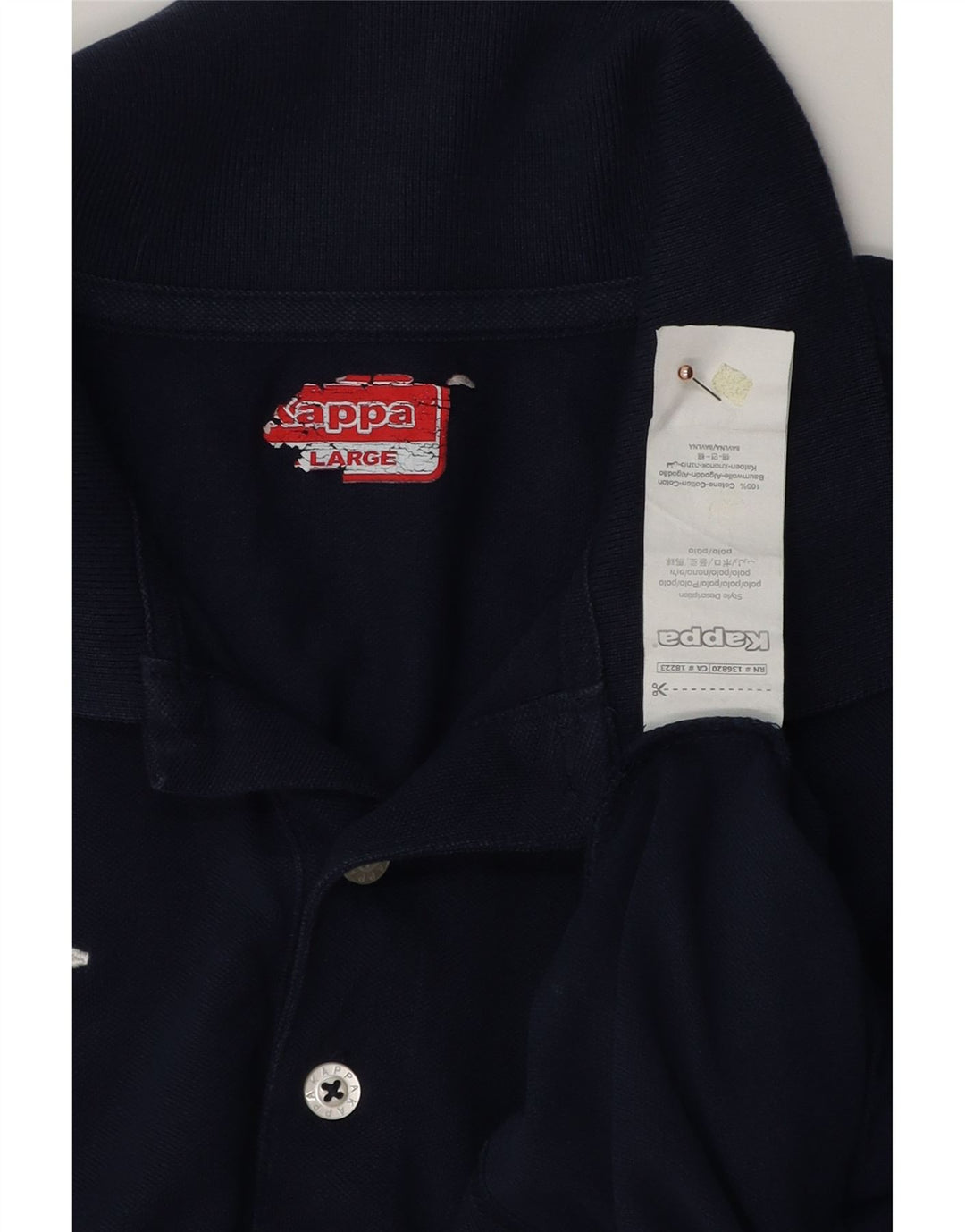 Ανδρικό μπλουζάκι πόλο KAPPA μεγάλο μπλε ναυτικό βαμβακερό