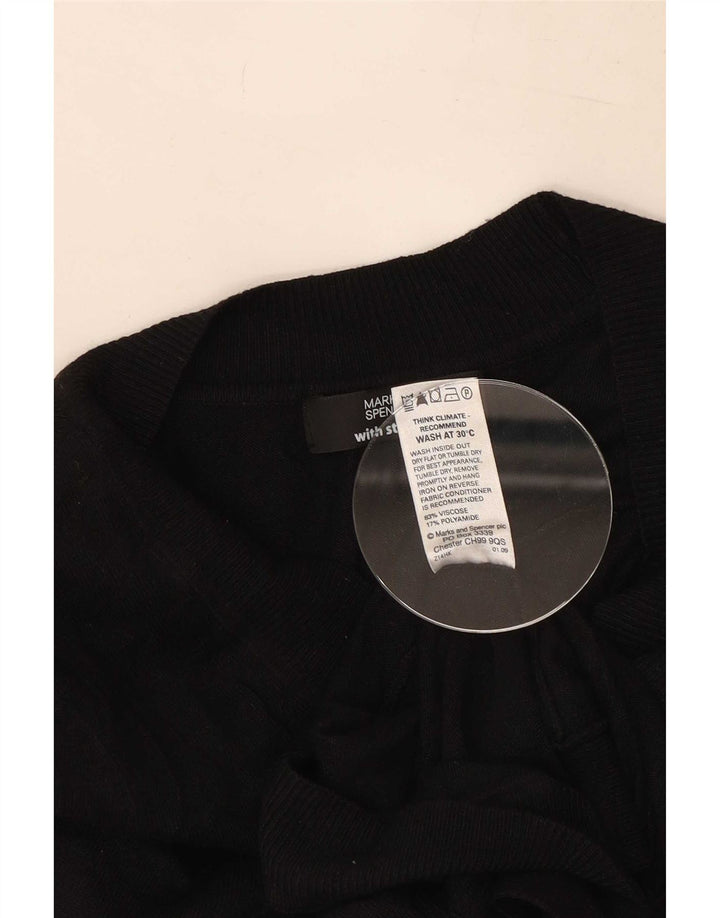 Marks & Spencer Γυναικείο πουλόβερ Crop Cardigan UK 14 Medium Black