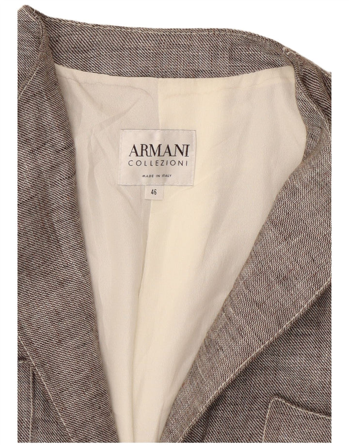 Armani Collezioni Γυναικείο σακάκι 2 κουμπιών σακάκι IT 46 μεγάλο γκρι λινό