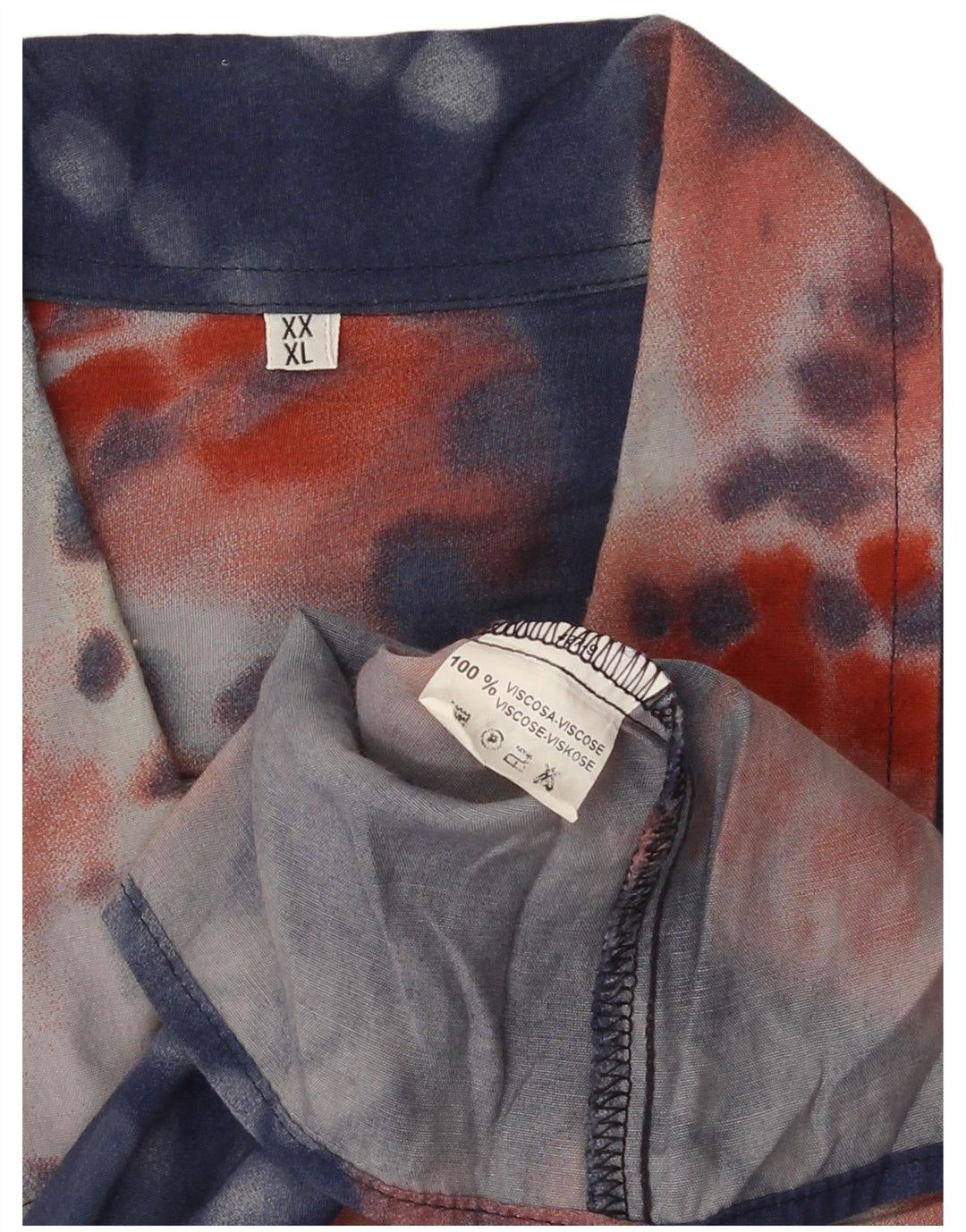 Vintage ανδρικό κοντομάνικο πουκάμισο XL Blue Tie Dye