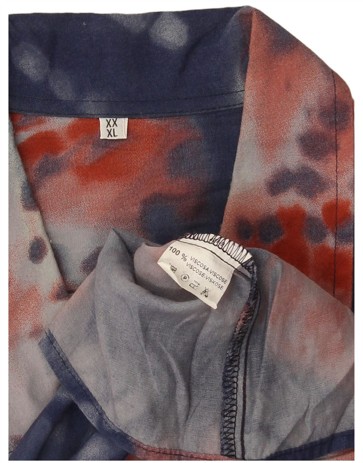 Vintage ανδρικό κοντομάνικο πουκάμισο XL Blue Tie Dye