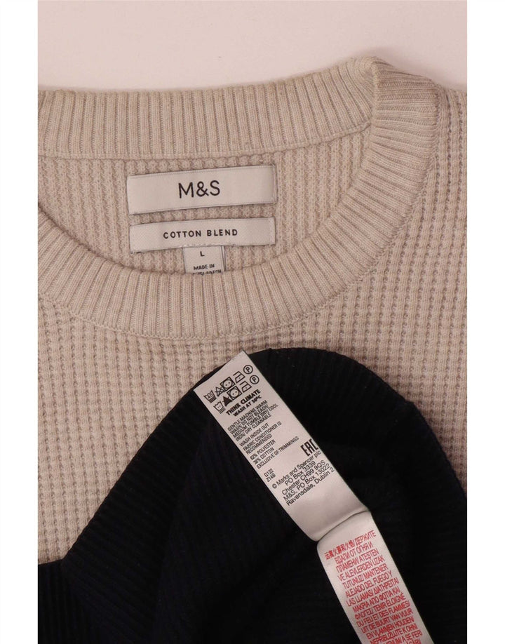 Marks & Spencer Ανδρικό πουλόβερ με λαιμόκοψη μεγάλο πολύχρωμο
