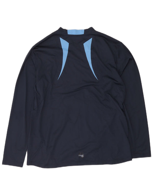 Ανδρικό μπλουζάκι Reebok μακρυμάνικο XL Navy Blue Colorblock Πολυεστέρας