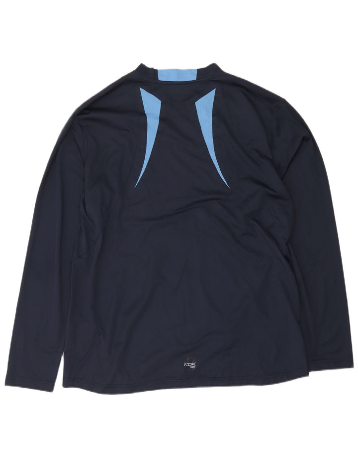 Ανδρικό μπλουζάκι Reebok μακρυμάνικο XL Navy Blue Colorblock Πολυεστέρας
