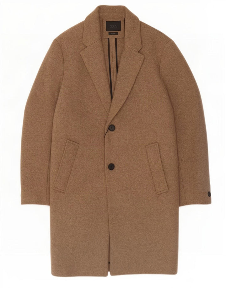 Zara Ανδρικό Πανωφόρι UK 38 Μεσαίο Μπεζ μαλλί