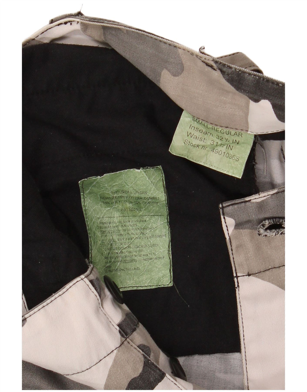 VINTAGE Ανδρικό κανονικό παντελόνι Cargo Small W31.5 L32.5 Grey Camouflage