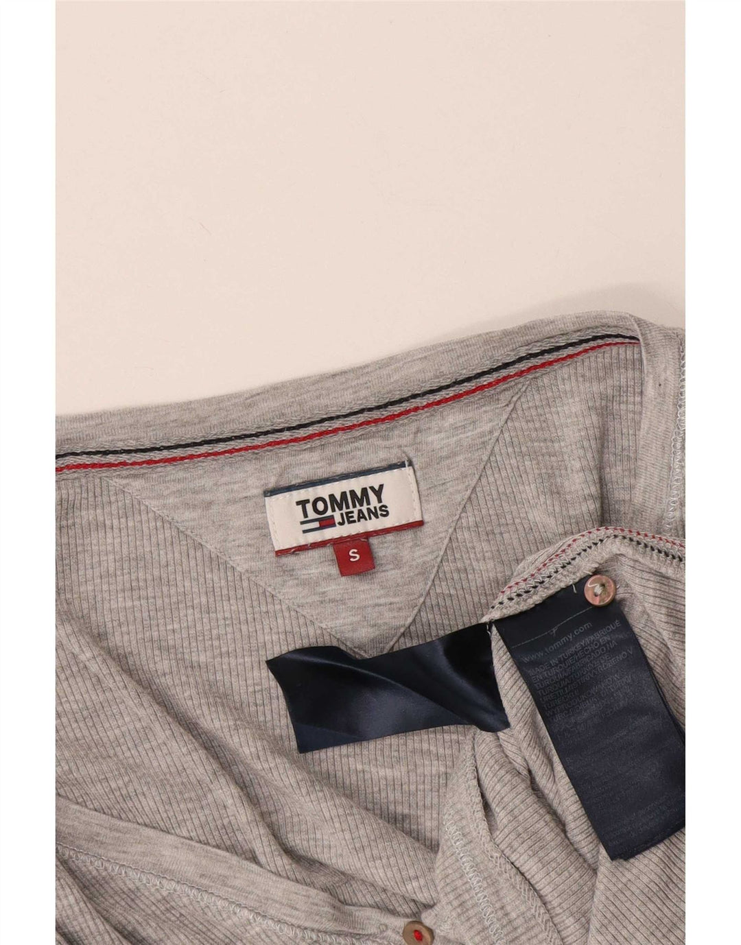 Tommy Hilfiger Γυναικείο τοπ μακρυμάνικο UK 8 Μικρή γκρι βισκόζη
