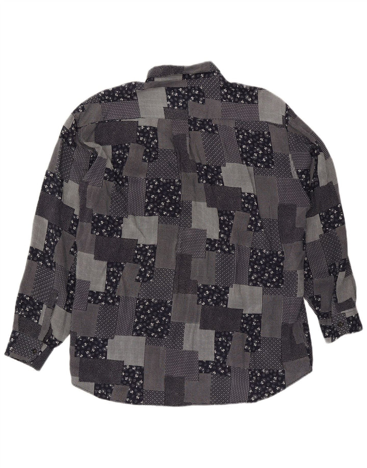 Ανδρικό πουκάμισο VINTAGE XL Μαύρο Patchwork Viscose