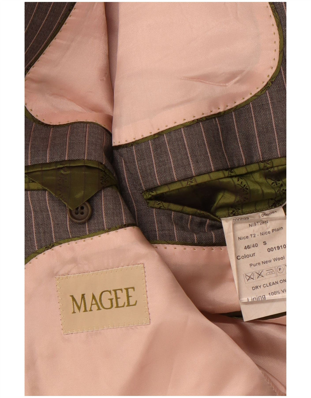 Magee Ανδρικό σακάκι 2 κουμπιών σακάκι IT 46 Small Grey Pinstripe New Wool