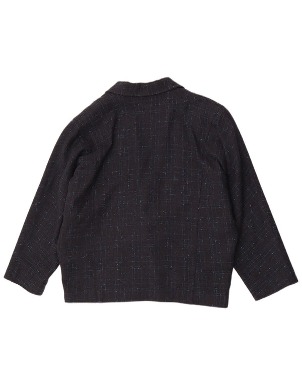 Vintage γυναικείο μπουφάν υπερμεγέθη μπλέιζερ EU 34 XS Navy Blue Check