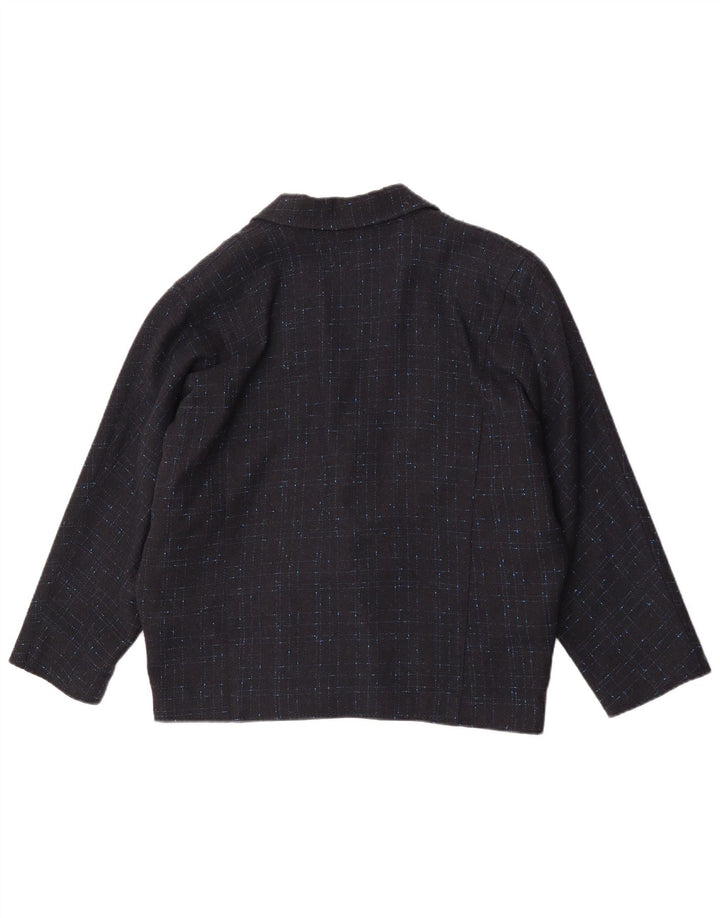 Vintage γυναικείο μπουφάν υπερμεγέθη μπλέιζερ EU 34 XS Navy Blue Check